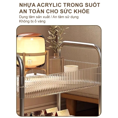 LUXE Xe Đẩy Spa Đa Năng - Kệ Đựng Đồ Trong Suốt Nhiều Tầng, Di Chuyển Dễ, Giá Chỉ 69.000 VND 5