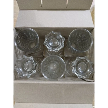 Ly cá trung 100ml làm đèn cầy - Hộp 6 ly, tặng tim đế, giảm giá 59.000₫