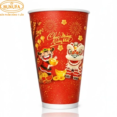 Ly giấy tết phi 12-22 oz dùng 1 lần HUNUFA - Đựng trà sữa, sinh tố, đá xay, cà phê, matcha latte, giá 55.825