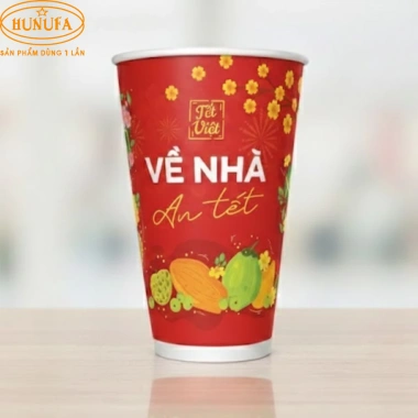 Ly giấy tết phi 12-22 oz dùng 1 lần HUNUFA - Đựng trà sữa, sinh tố, đá xay, cà phê, matcha latte, giá 55.825