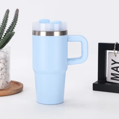 Ly Giữ Nhiệt 14oz Inox 304, Ống Hút, Tay Cầm, Cách Nhiệt 2 Lớp, Phong Cách Stanley Mini, Giá ưu đãi 180.000đ
