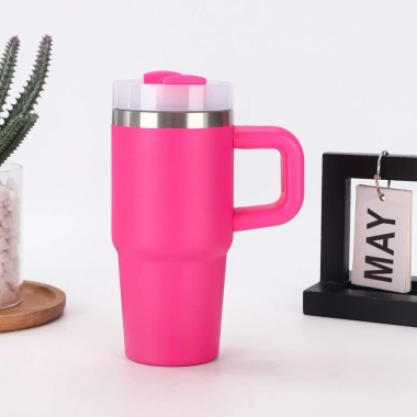 Ly Giữ Nhiệt 14oz Inox 304, Ống Hút, Tay Cầm, Cách Nhiệt 2 Lớp, Phong Cách Stanley Mini, Giá ưu đãi 180.000đ