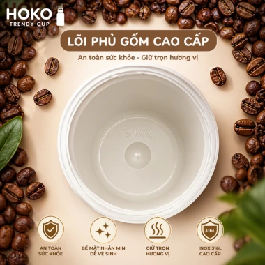 Ly giữ nhiệt 500ml phủ gốm cao cấp, có quai xách, ống hút, bình giữ nhiệt, khắc tên miễn phí - ShopHoKo 148k