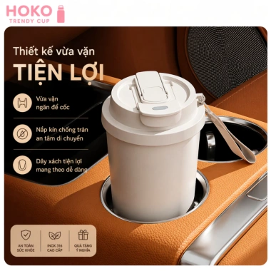 Ly giữ nhiệt 500ml phủ gốm cao cấp, có quai xách, ống hút, bình giữ nhiệt, khắc tên miễn phí - ShopHoKo 148k