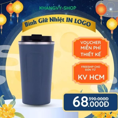 Ly giữ nhiệt 510ml inox 304 quà tặng doanh nghiệp, in logo miễn phí, giá 65.000đ