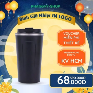 Ly giữ nhiệt 510ml inox 304 quà tặng doanh nghiệp, in logo miễn phí, giá 65.000đ