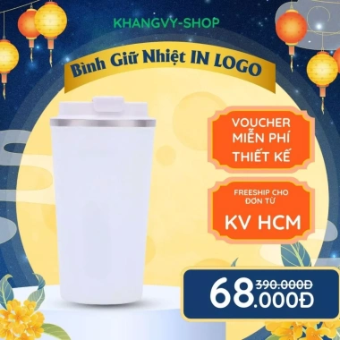 Ly giữ nhiệt 510ml inox 304 quà tặng doanh nghiệp, in logo miễn phí, giá 65.000đ