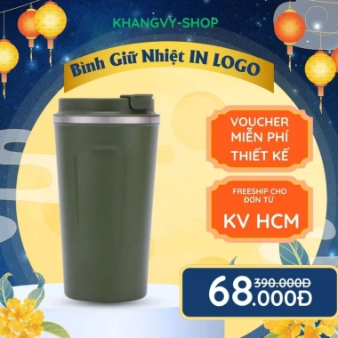 Ly giữ nhiệt 510ml inox 304 quà tặng doanh nghiệp, in logo miễn phí, giá 65.000đ