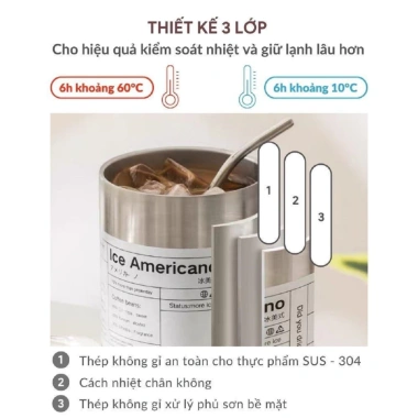 Ly giữ nhiệt Americano inox304 600ml khắc logo - Giữ nhiệt 6‑8h, cao cấp, chỉ 100.000đ 3