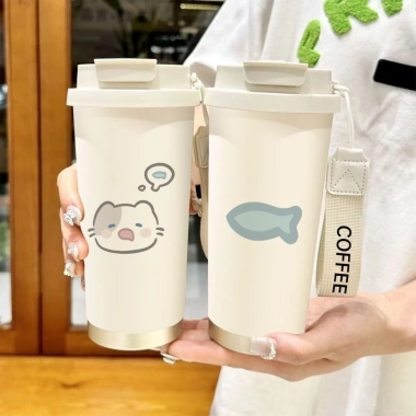 Ly giữ nhiệt cà phê Kitty lớn, ống hút, sinh viên thể thao - 100.000 VND 6