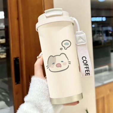 Ly giữ nhiệt cà phê Kitty lớn, ống hút, sinh viên thể thao - 100.000 VND 7