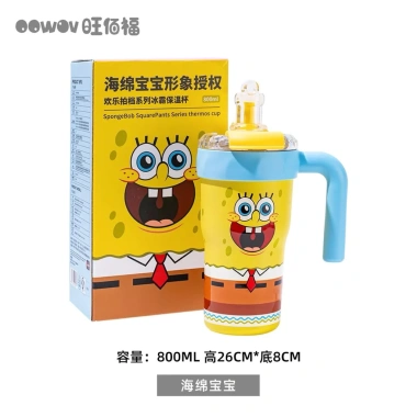 Ly giữ nhiệt cao cấp 800ml họa tiết hoạt hình - Giá ưu đãi 520k, giữ nóng lâu, chất liệu bền