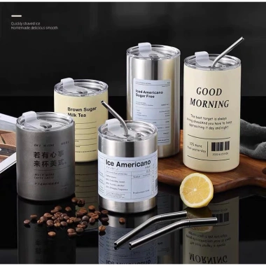 Ly Giữ Nhiệt CHOUCHOU Iced Americano Inox SUS 304 Đúc Liền Khối Cao Cấp Miễn Phí Khắc Tên