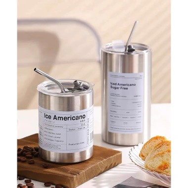 Ly Giữ Nhiệt CHOUCHOU Iced Americano Inox SUS 304 Đúc Liền Khối Cao Cấp Miễn Phí Khắc Tên