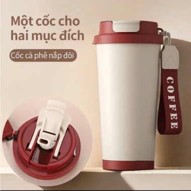 Ly Giữ Nhiệt Coffee 530ml Gốm Lót Inox 316 - Giữ Nhiệt 12h, An Toàn, Tân Cổ Điển
