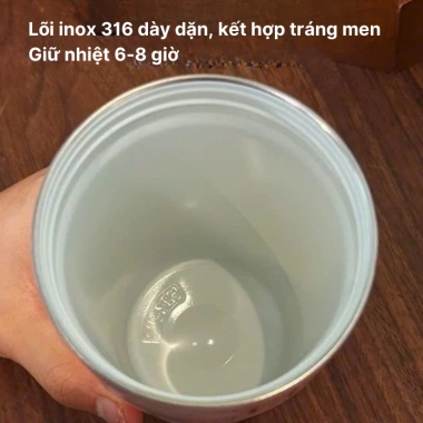 Ly giữ nhiệt hoa hồng sticker 3D, cốc inox 316 tráng men sứ, giữ nhiệt tốt - 505k