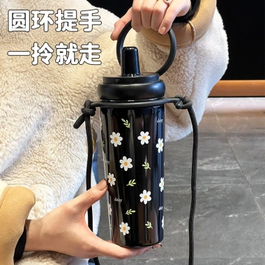 Ly giữ nhiệt inox 316 dung tích lớn, dây đeo du lịch tiện lợi, thiết kế mới - 158.000₫ 8