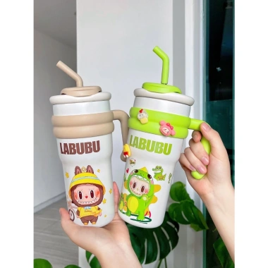 Ly giữ nhiệt Labubu NIUMI 700ml xinh xắn bé đi học, tặng charm và cọ bình - 179.000đ