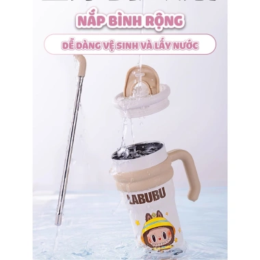 Ly giữ nhiệt Labubu NIUMI 700ml xinh xắn bé đi học, tặng charm và cọ bình - 179.000đ