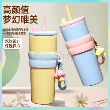 Ly giữ nhiệt Mochi 710ml POP có quai xách, in tên Fan House, Inox 316, giữ nóng 12h 3