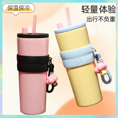 Ly giữ nhiệt Mochi 710ml POP có quai xách, in tên Fan House, Inox 316, giữ nóng 12h 5