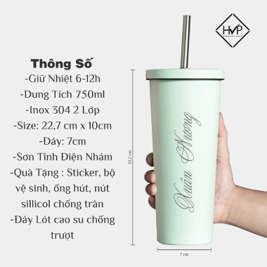 Ly giữ nhiệt Pastel idol 750ml inox 304 - Giữ nhiệt 8‑10h, thiết kế pastel sang trọng, giá ưu đãi 179.000đ