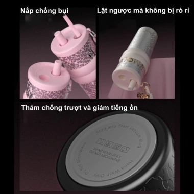 Ly Giữ Nhiệt QUEEN 710ml 316 Cốc Thép Không Gỉ với Ống Hút, Giữ Nhiệt 8h, Phủ Sứ - Giá 320.000đ