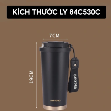 Ly giữ nhiệt tráng sứ 84C530C BOTTLY 530ml thiết kế tối giản, chính hãng 84HYDRO