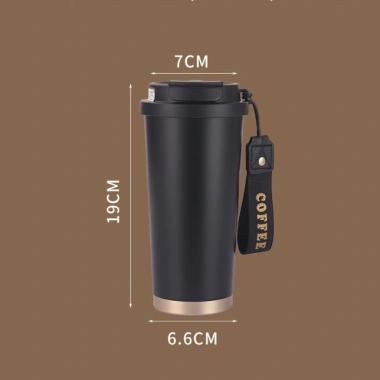 Ly giữ nhiệt tráng sứ cà phê MITA Summer 500ml - Thiết kế tối giản, kèm ống hút