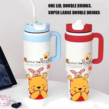 Ly giữ nhiệt Winnie the Pooh dễ thương, ống hút, giữ lạnh - Giá ưu đãi 185.000đ