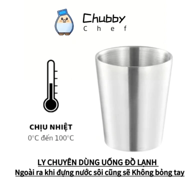 Ly inox 2 lớp Chubby Chef 300-450ml - Đồ uống lạnh, cafe, đá, cho nhà hàng, 47.000₫