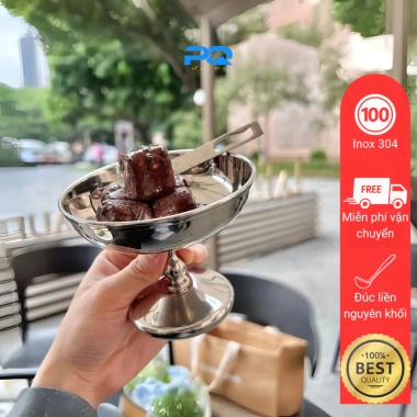 Ly kem inox 304 - Đựng bánh, hoa quả, tráng miệng phong tây, chỉ 205.000₫