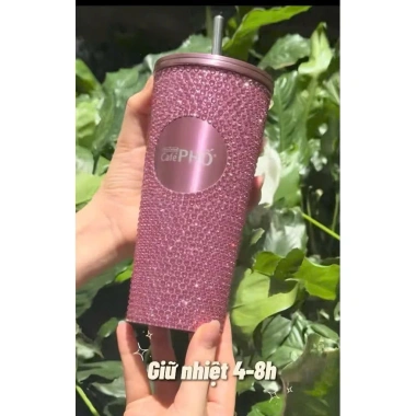 Ly kim cương inox cà phê giữ nhiệt 4-8 giờ, thiết kế sang trọng, giá chỉ 90.000 VNĐ 2