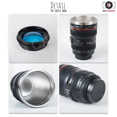 Ly nước Ống kính Cốc Lens inox không gỉ, chống tràn, chống trượt, giữ nhiệt, bền bỉ - 139.000₫