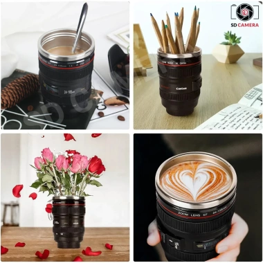 Ly nước Ống kính Cốc Lens inox không gỉ, chống tràn, chống trượt, giữ nhiệt, bền bỉ - 139.000₫
