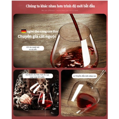 Ly rượu vang đỏ pha lê cao cấp 450ml - Bộ 2 ly Hello House, nâng cao hương vị, giá chỉ 58.000đ 3 Ly rượu vang đỏ pha lê cao cấp 450ml - Bộ 2 ly Hello House, nâng cao hương vị, giá chỉ 58.000đ 3