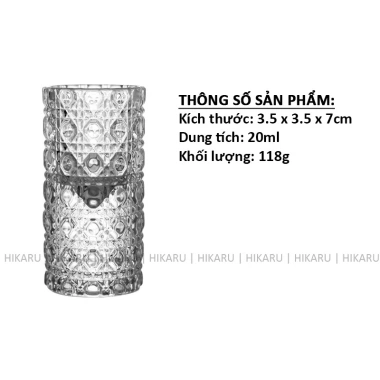Ly Shot Thủy Tinh HIKARU 20ml Không Đế Cầm Dáng Cao Trang Trí Đẹp Giá 54k 2