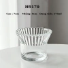 Ly thủy tinh 175ml-300ml cốc miệng loe sọc chịu nhiệt đai gỗ sang trọng cà phê trà 6