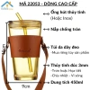 Ly thủy tinh 450ml có nắp và ống hút chịu nhiệt nóng lạnh - Giảm giá 25.000 2