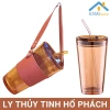 Ly thủy tinh 450ml có nắp và ống hút chịu nhiệt nóng lạnh - Giảm giá 25.000 8