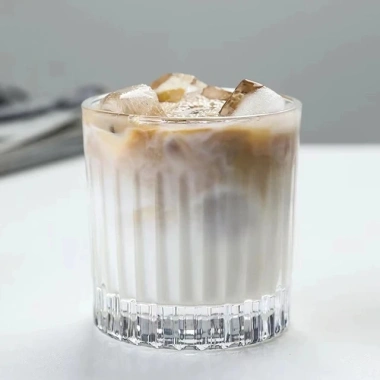 Ly thủy tinh cao cấp 350ml họa tiết sọc dọc - Cốc cafe, giá chỉ 29.900đ