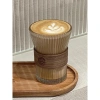 Ly thủy tinh đai gỗ cách nhiệt 175ml-300ml Cốc Capuchino Latte HỒNG LỘC STORE 3