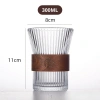 Ly thủy tinh đai gỗ cách nhiệt 175ml-300ml Cốc Capuchino Latte HỒNG LỘC STORE 6