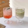 Ly Thuỷ Tinh Hoạ Tiết Sọc 250ml Có Chân - Kem, Sinh Tố, Nước Ép, Cocktail, Cà Phê 36.000đ