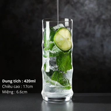 Ly thủy tinh ống trúc 420ml chịu nhiệt - Dùng pha sinh tố, nước ép, soda, Giá chỉ 55.000 VND 10
