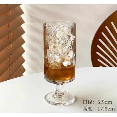 Ly thuỷ tinh trụ tròn 300ml có chân đế - Hot Trend 2.025, giá chỉ 39.000 VND 4