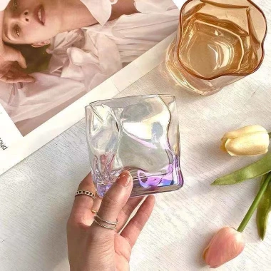 Ly thủy tinh uống whisky, cốc gợn sóng sang trọng, phù hợp cocktail - Giá 23.100đ 4