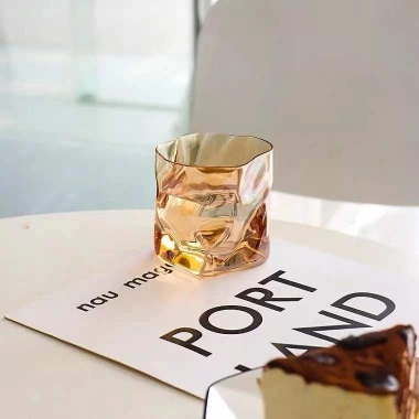 Ly thủy tinh uống whisky, cốc gợn sóng sang trọng, phù hợp cocktail - Giá 23.100đ 5