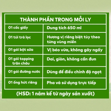 Ly trà sữa ô long nhài 110gr - Hương vị sắc huế xưa, tự pha, 88.200đ giảm giá