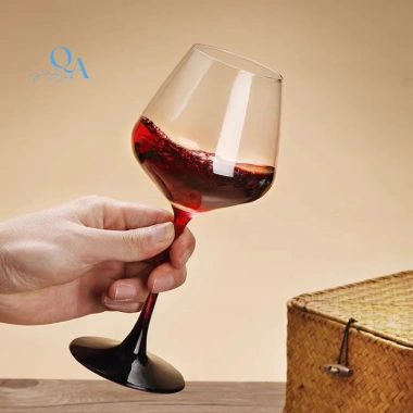 Ly Vàng Thủy Tinh Pha Lê Cao Cấp 450ml - Chân Đỏ Sang Trọng, Sâm Panh, Giá ưu đãi 140k